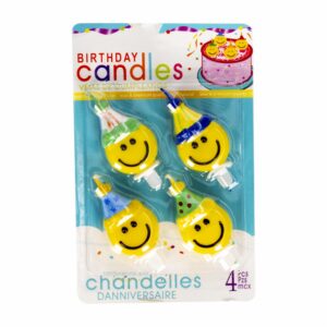 Velas Caras Felices BIRTHDAY CANDLES X 4 Uds