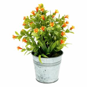 Maceta Decorativa Flor Anaranjada Artificial DONGZHI 22 Cm