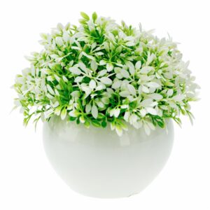 Maceta Decorativa Flores Blancas Artificial DONGZHI 12 Cm