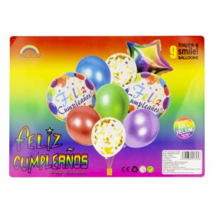 Globo Fiesta Feliz Cumpleaños JASON BALLOONS 9 Piezas