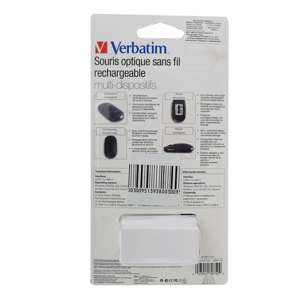 Mouse Óptico Recargable VERBATIM Wireless - Imagen 2