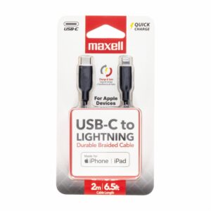 Cable USB C A Lightning Negro MAXELL 2 Metros
