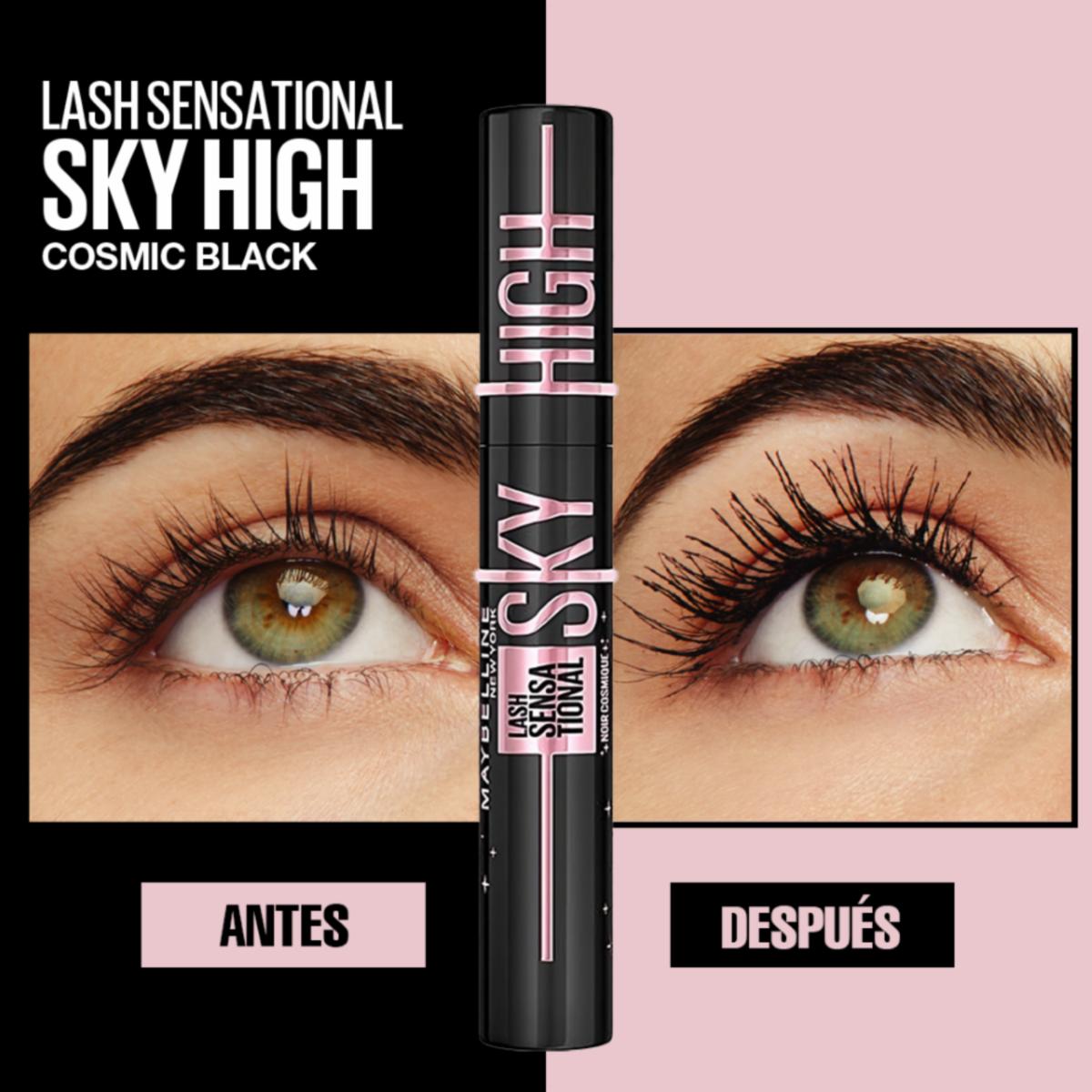 Máscara De Pestañas Lash Sensational Sky High Noir Cosmic Black A Prueba De Agua MAYBELLINE NEW YORK 7.2 Ml