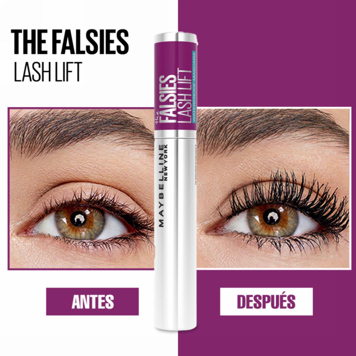 Máscara De Pestañas The Falsies Lash Lift Black A Prueba De Agua MAYBELLINE NEW YORK 10 Ml