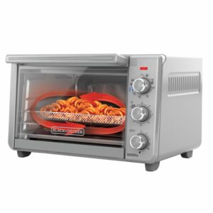 Horno Tostador Eléctrico Freidora De Aire, 2 En 1 Hornea Y Fríe Con Aire BLACK & DECKER 0,7 Pies