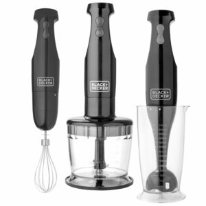 Batidora De Inmersión Set 3 En 1 Mezcla, Bate Y Tritura Modelo  HB2800B BLACK & DECKER 200 watts