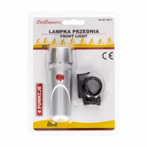 Luz Led Delantera De Bicicleta Color Plata CARCOMMERCE 4 Funciones