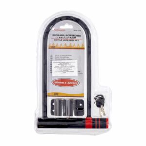 Candado De Bicicleta Con Llave Color Negro CARCOMMERCE 180 Mm X 320 Mm