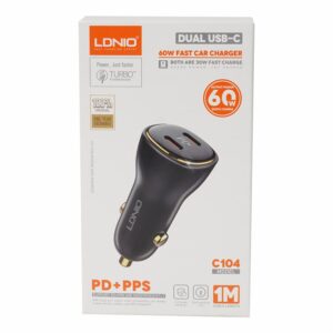 Cargador Para Auto C104 Dual USB-C LDNIO 60W