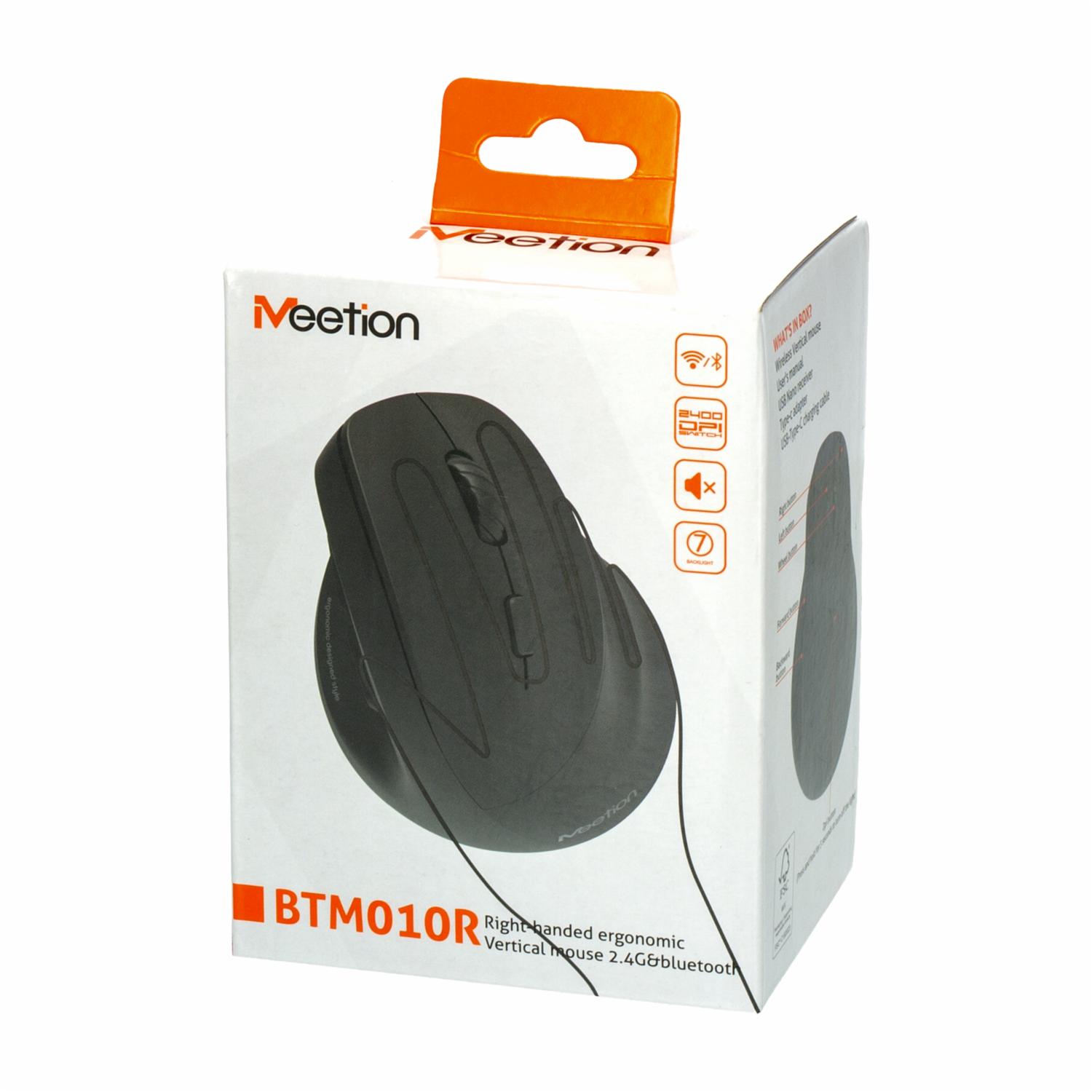 Mouse Ergonómico BTM010L Negro MEETION Wireless - Imagen 4