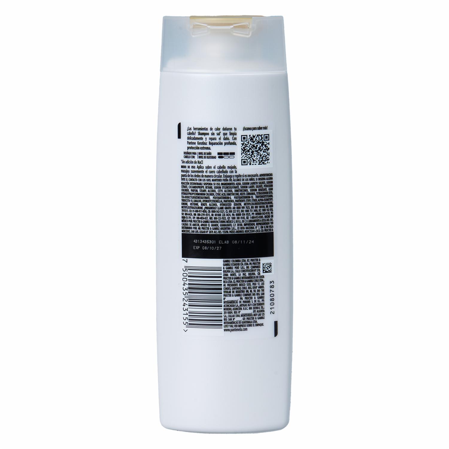 Shampoo Para Cabello Línea Miracles Keratina Repara Y Protege PANTENE 175 Ml - Imagen 2