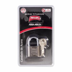 Candado Acero Titanium 4 Llaves PHILIPS 40 MM