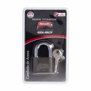 Candado De Acero Serie Titanium 4 Llaves PHILIPS 50 Milimetros