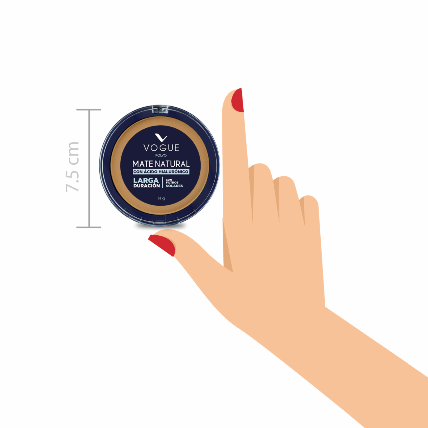 Polvo Compacto Natural Tono Gitano VOGUE - Imagen 3