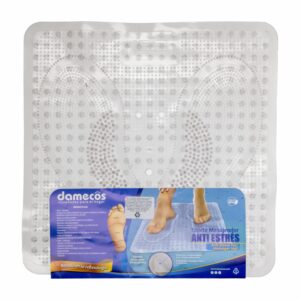 Tapete Masajeador Gris Traslucido DAMECOS 43 X 43 Cm