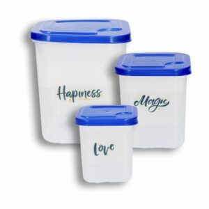 Set De Recipientes Para Despensa Con Tapa NOVEDADES PLÁSTICAS 3 Piezas