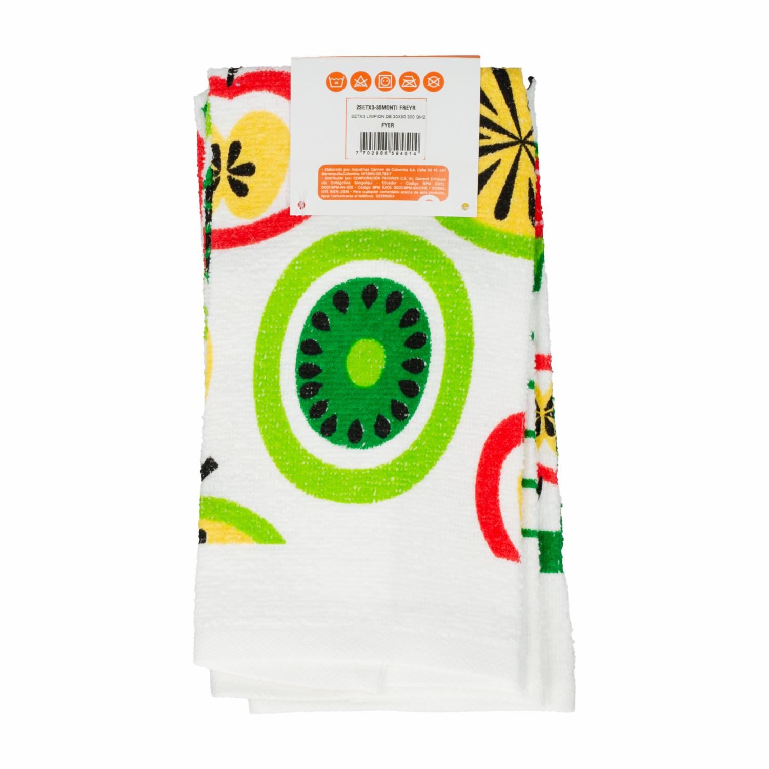 Toallas De Cocina Monti Estampado Freys FREE HOME X 3 Uds