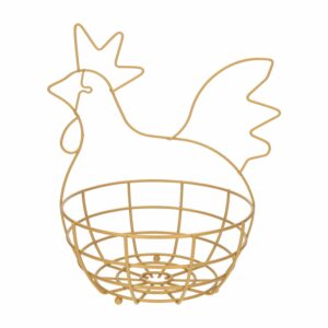 Canasta De Huevos Diseño Gallina Dorado REJIPLAS 1 Pieza