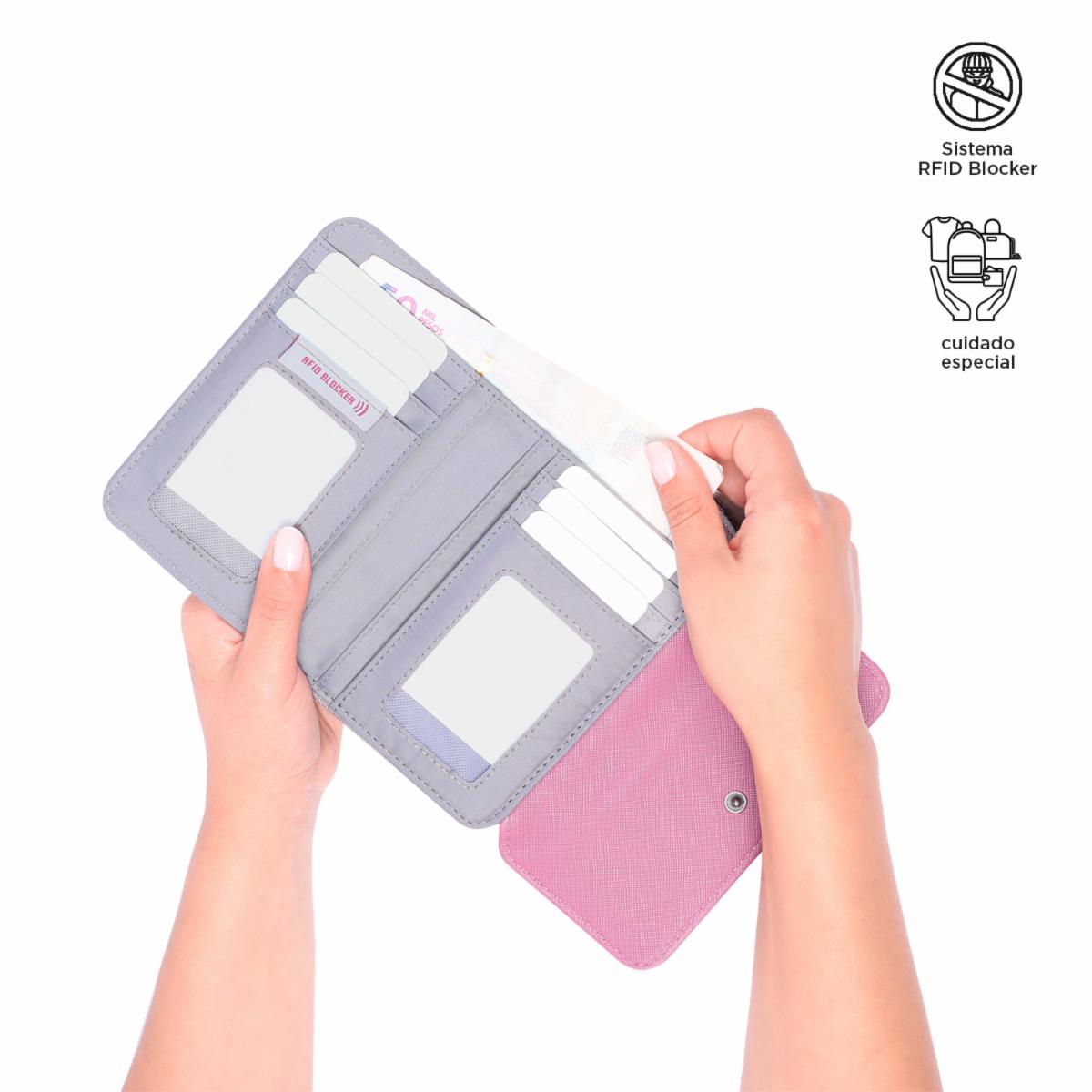 Billetera De Mujer Rosado TOTTO Cancri - Imagen 3