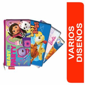 Cartuchera Niña 1 Bolsillo Diseño Personajes PRIMAVERA 12X22X1Cm