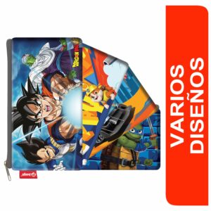 Cartuchera Niña 1 Bolsillo Diseño Personajes PRIMAVERA 12X22X1Cm