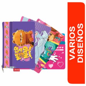 Cartuchera Niña 2 Bolsillos Personajes Surtidos PRIMAVERA 16,5X23,5X1Cm