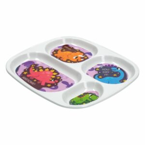 Plato Infantil Rectangular Con Divisiones Diseño Dinosaurios VAJILLAS SABANA 24.5 Cm