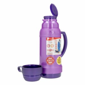 Termo Attraction Bebidas Calientes Con Ampolla De Vidrio Morado PÓLIMES 1 Litro