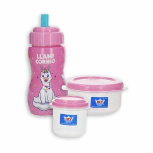 Set Porta Comida Escolar Diseño Niña REY Unidad
