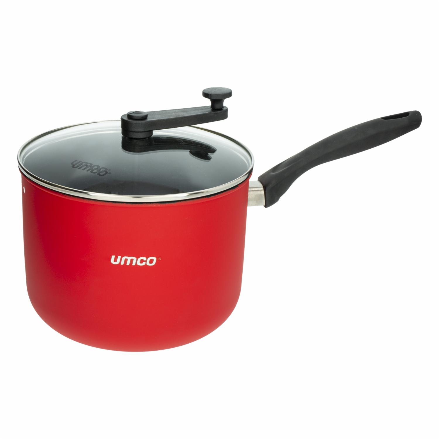 Olla Canguilera Antiadherente Con Tapa De Vidrio UMCO 22 Cm - Imagen 2