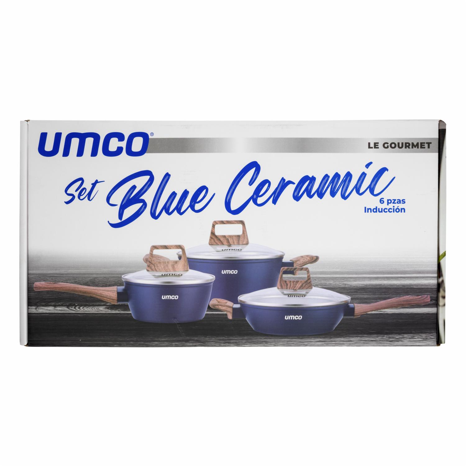 Set De Ollas Y Sartenes Inducción Cerámica Blue Ceramic UMCO 6 Piezas - Imagen 4