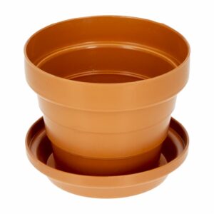 Maceta Jazmín Con Base Terracota PLÁSTICOS CHEMPRO 0.5 Litros