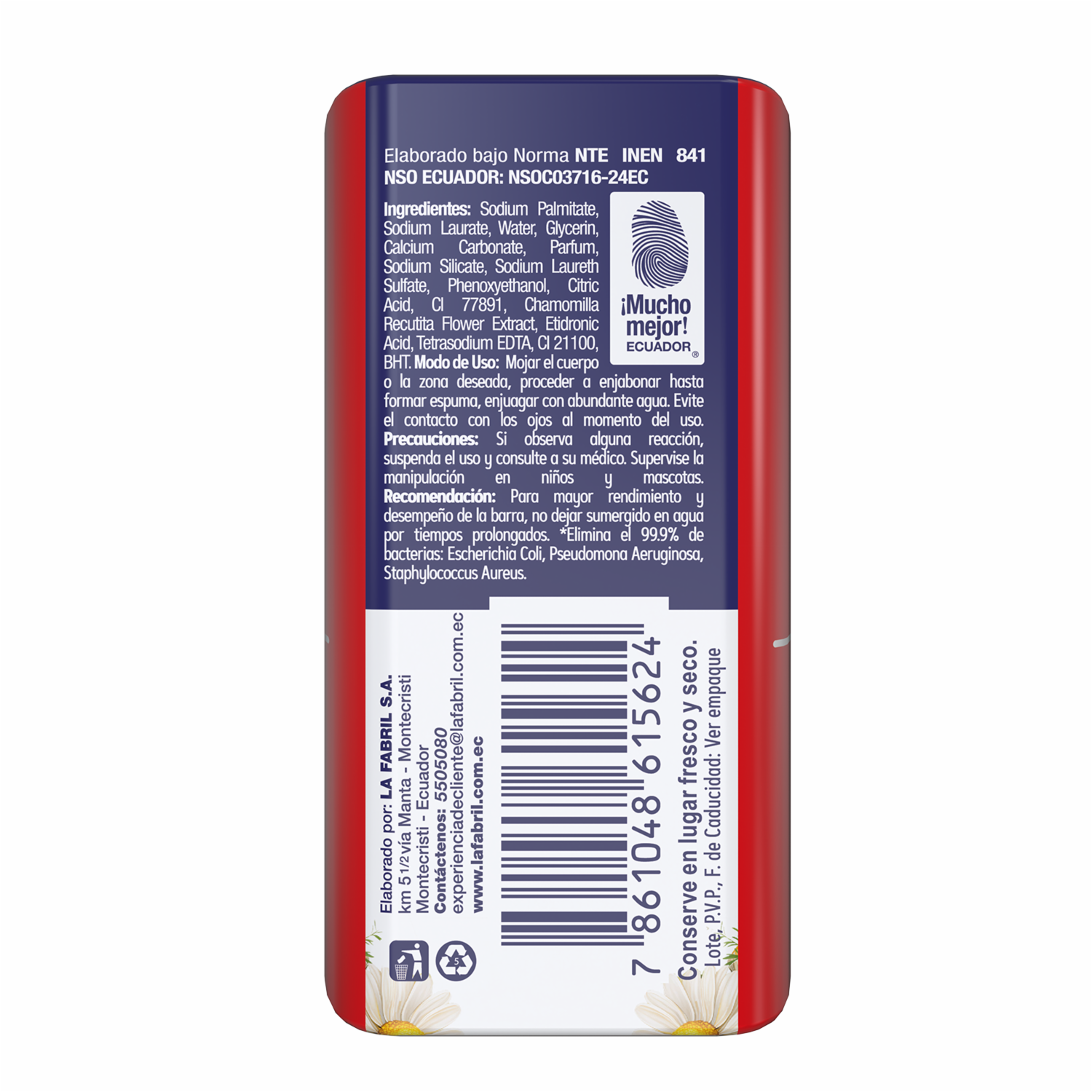 Jabón De Tocador Reparación Natural Con Manzanilla JOLLY 5 X 75 G - Imagen 4