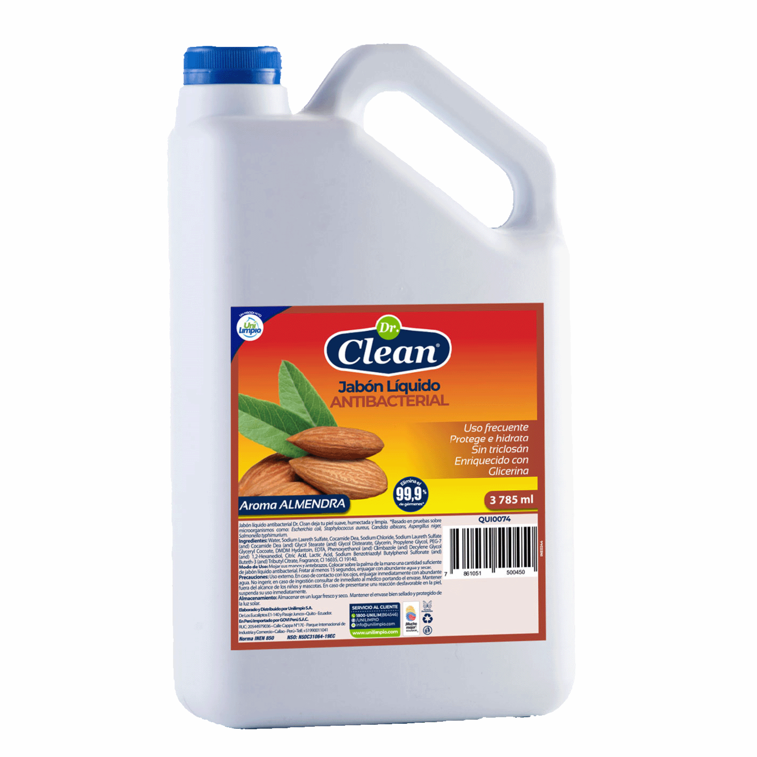Jabón Líquido Antibacterial Aroma Almendra DR. CLEAN 3785 Ml - Imagen 2