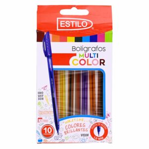 Bolígrafos Multicolor Punta De Acero ESTILO 10 Piezas