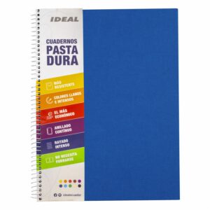 Cuaderno Espiral De Cuadros Celeste IDEAL 100 Hojas