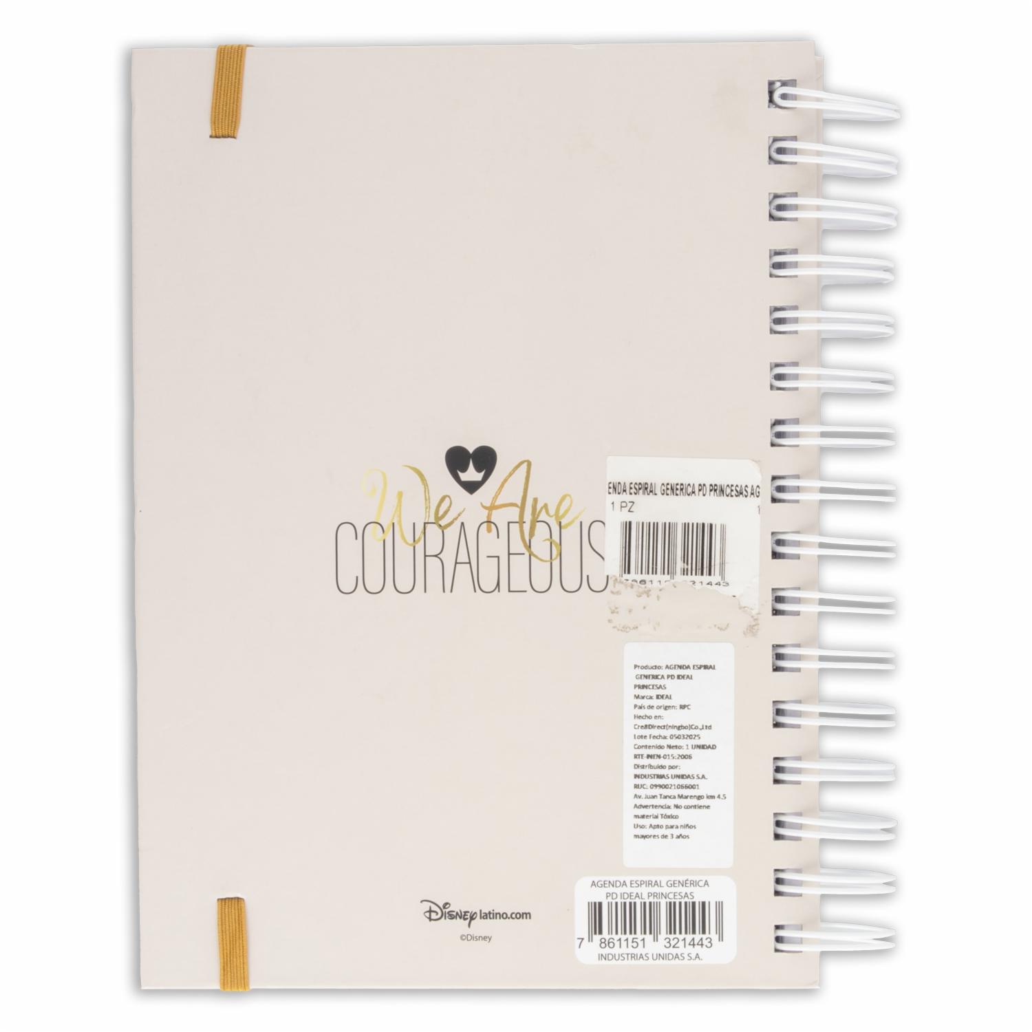 Agenda Genérica Princesas DISNEY Espiral