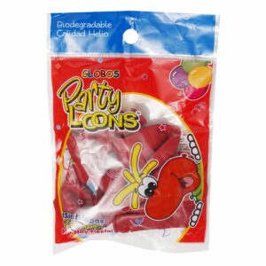 Globo N9 Rojo PARTY COLORS X 10 Uds