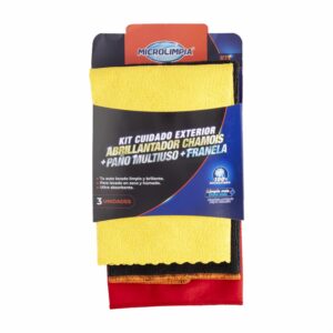 Paños Abrillantador De Microfibra Y Chamois MICROLIMPIA 30X39Cm Chamois 35x35Cm Paño