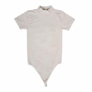 Body Cuello Alto Manga Corta Hilo Liso Dama Taupe TESS