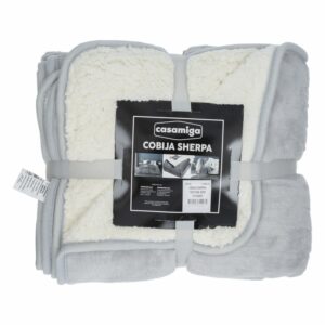 Cobija Sherpa Textura Gris CASAMIGA