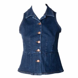 Chaleco Jeans Abierto Con Cuello BLACK POINT