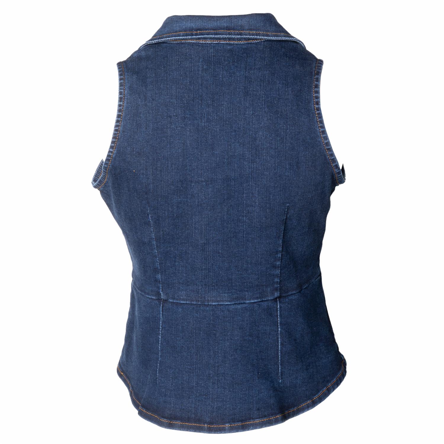 Chaleco Jeans Abierto Con Cuello BLACK POINT - Imagen 2