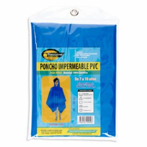Poncho Impermeable PVC Para Niños7 A 10 Años PROTECZIONA 140X125 Cm