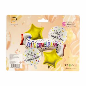 Bouquet De Globos De Feliz Cumpleaños Rosados COLOR TOYS 5 Uds