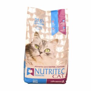 Alimento Para Gatos Y Gatitos Sabor A Pollo Y Vegetales 31.5% Proteína NUTRITEC 8 Kg