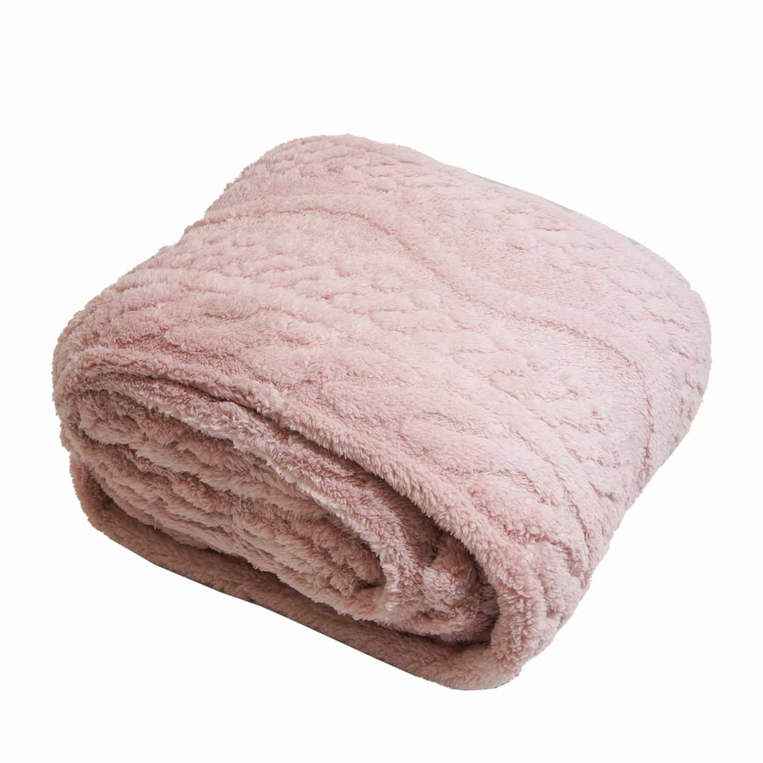Cobija Sherpa Tuft Palo De Rosa FREE HOME - Imagen 2