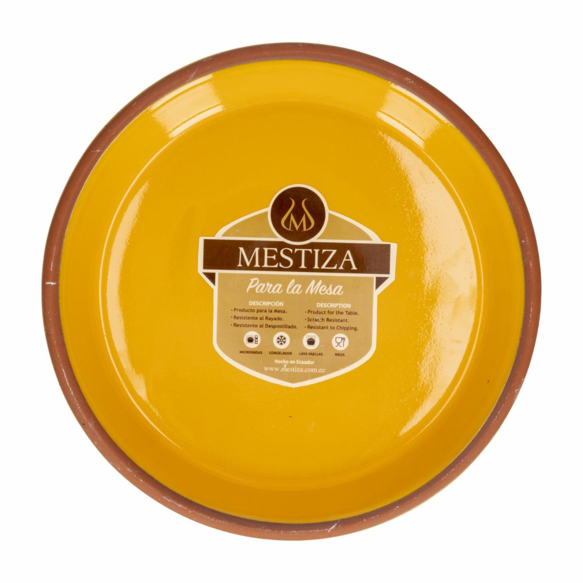 Plato Alfarero Mostaza Miel MESTIZA 22 Cm
