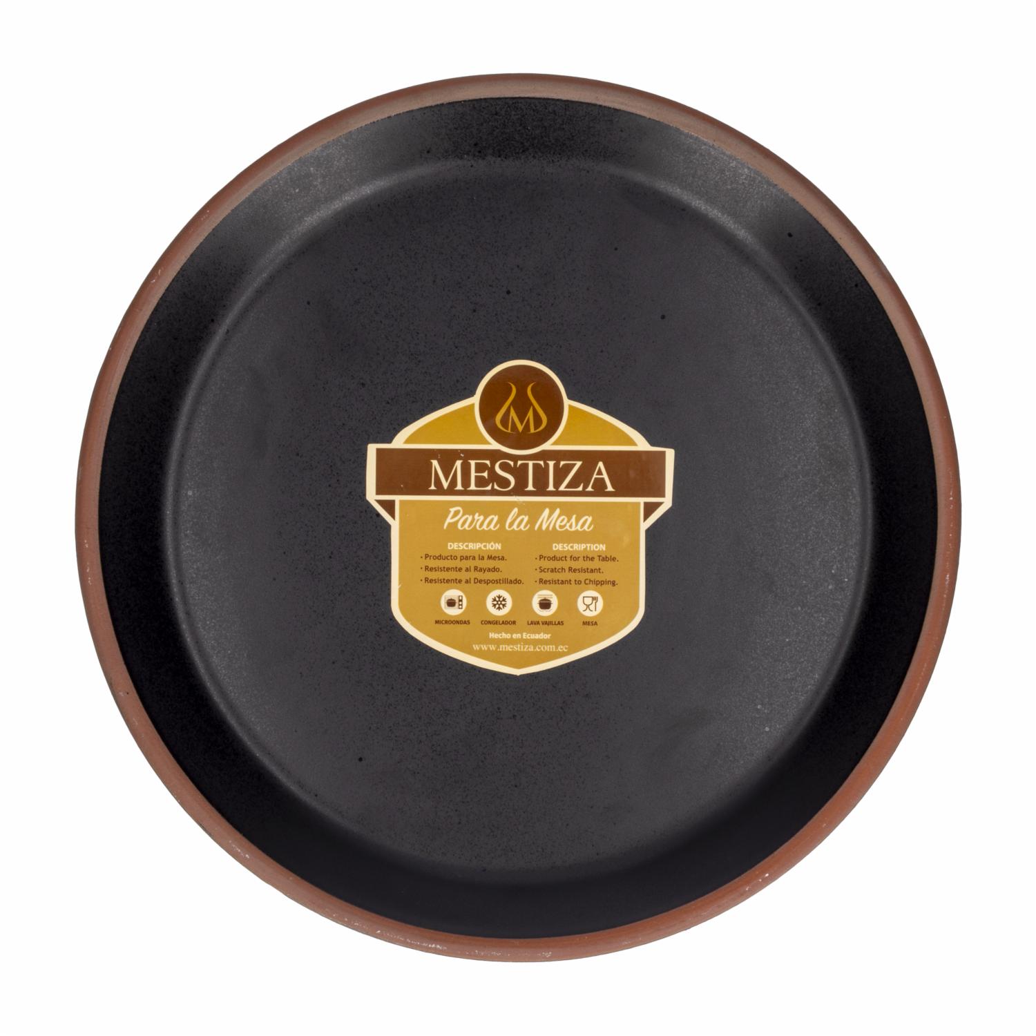 Plato Alfarero Negro Ebano MESTIZA 25 Cm