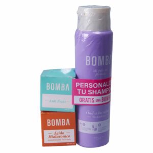 Pack Bomba Mix Shampoo Ondas Increíble+Bomba Control Caída+Bomba Anti Friz BOMBA 370 Ml